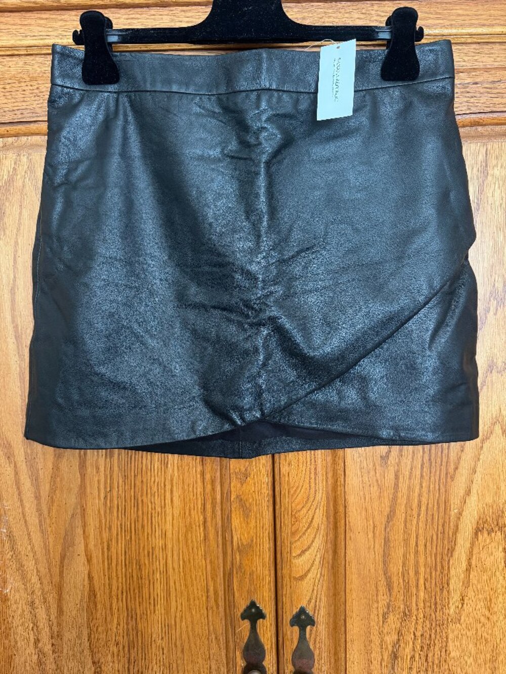 Banana Republic Black Lamb Leather Mini Skirt